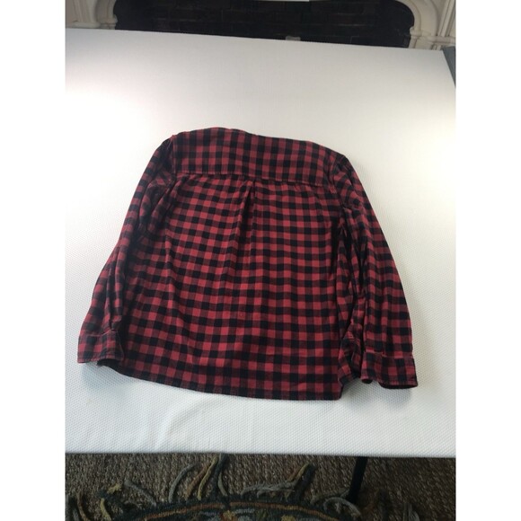 Carhartt Red Black Check Rugged Flex Loose Fit Flannel Button Up Shirt Medium - Picture 12 of 13